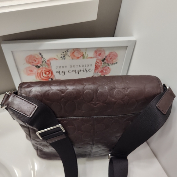 🤎EUC Coach Signature Monogram Logo Adjustable Crossbody Messenger Bag, Chocolat - Picture 15 of 16